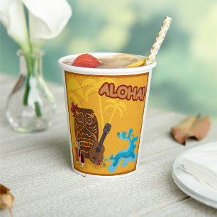 Gobelets En Papier Hawaii Aloha Tiki Bar Retro Luau Party