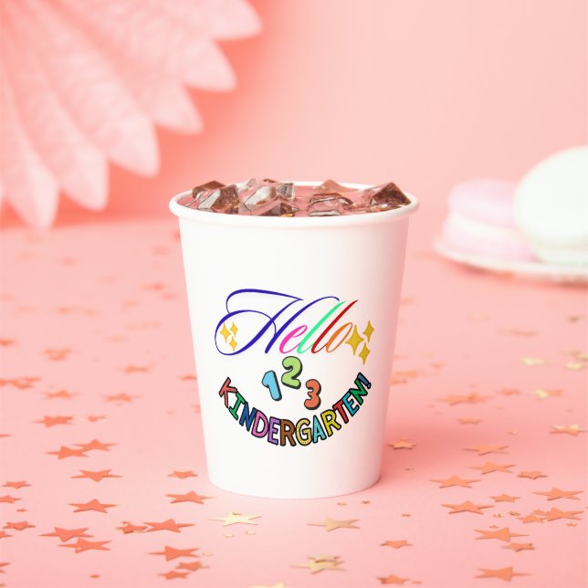 Gobelets En Papier Hello Kindergarten Teacher Mug,Back to School gift (Insitu)