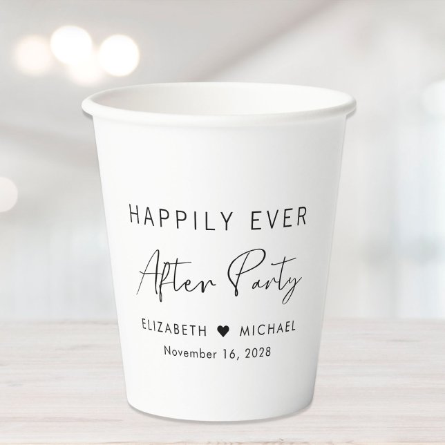 Gobelets En Papier Heureusement Jamais Après La Réception De Mariage  (Créateur téléchargé)