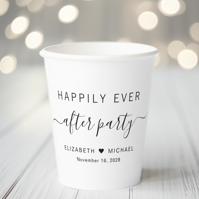 Gobelets En Papier Heureusement Jamais Après La Réception De Mariage  (Créateur téléchargé)