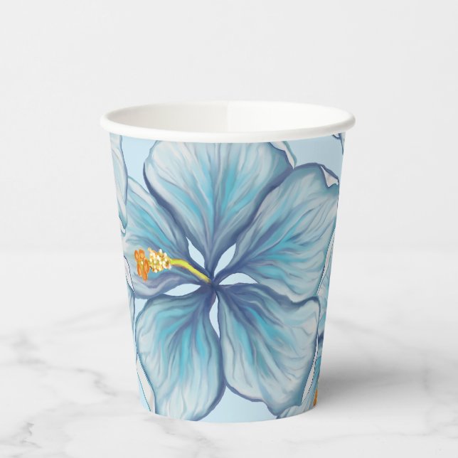 Gobelets En Papier Hibiscus & dentelle TURQUOISE (Gauche)