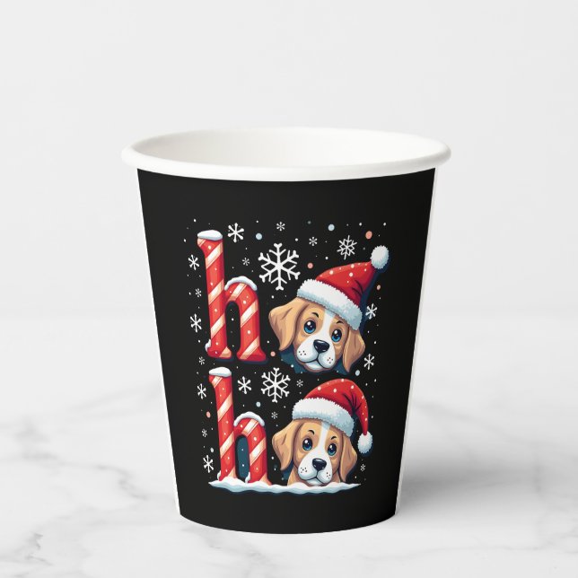 Gobelets En Papier Ho Ho Ho Great Pyrenees Dog Lover Christmas Santa  (Recto)
