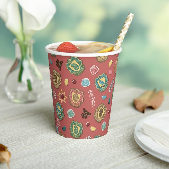 Gobelets En Papier HOGWARTS™ Maisons Motif de biscuits de vacances (Insitu)