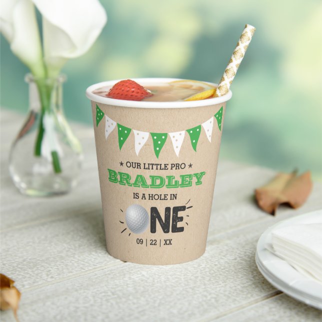 Gobelets En Papier Hole In One Boys Golf 1er Anniversaire Par tee (Insitu)
