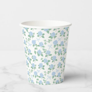 Gobelets En Papier Hydrangea Bleu Tendance et Rubans