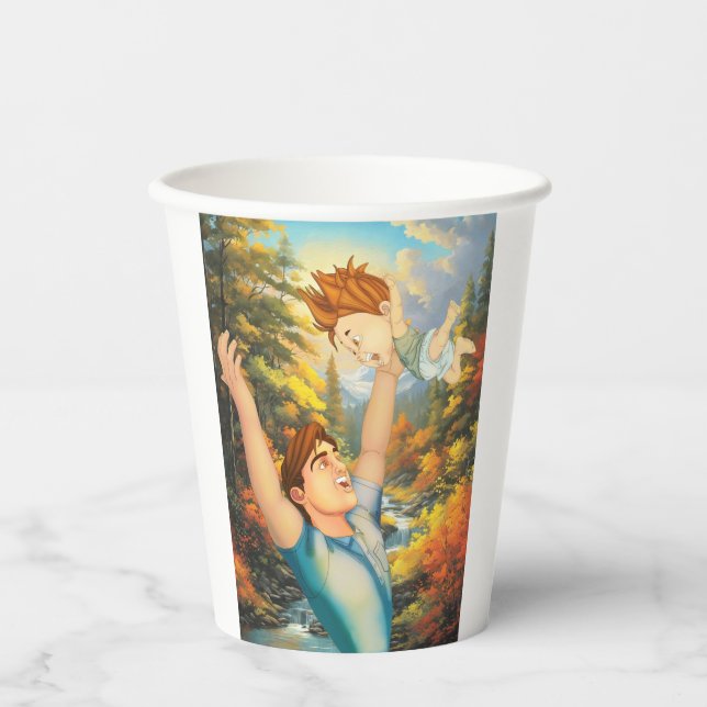 GOBELETS EN PAPIER IL N'Y A RIEN DE TEL QU'UNE BONNE TOUCHE AVEC PAPA (Recto)