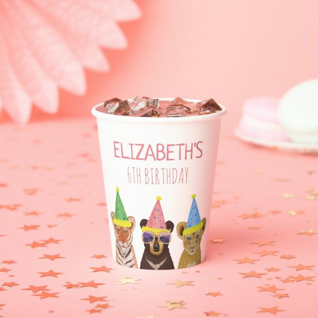 Gobelets En Papier Illustration Animaux de fête Anniversaire (Insitu)