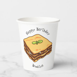 Gobelets En Papier illustration de dessin animé de lasagne