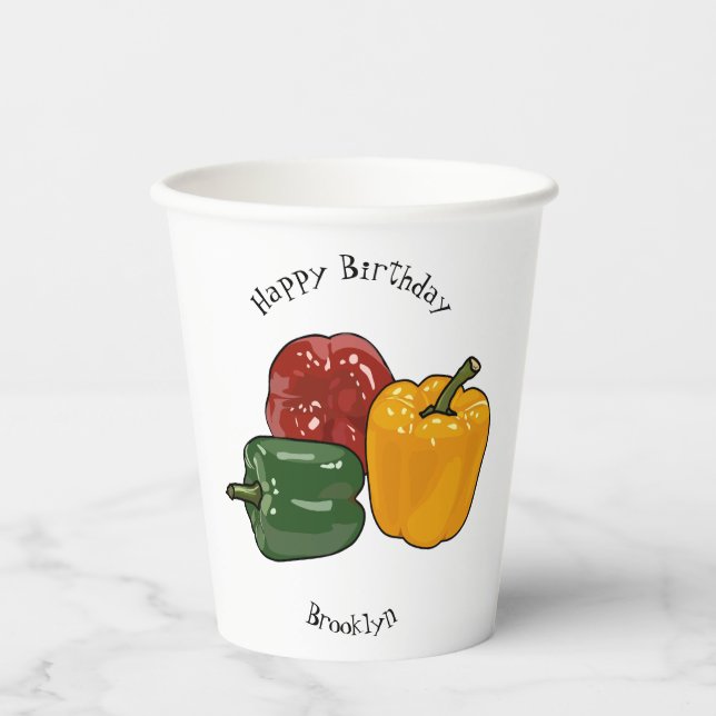Gobelets En Papier Illustration de dessin de Capsicum (Recto)