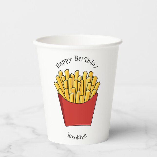 Gobelets En Papier Illustration de frites (Recto)