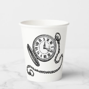 Gobelets En Papier Illustration de montre de poche victorienne vintag