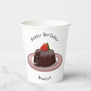 Gobelets En Papier Illustration du gâteau de lave au chocolat