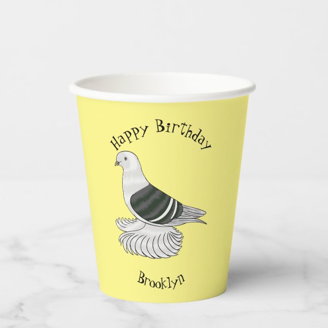 Gobelets En Papier Illustration du pigeon pigeon du Bouclier de Saxon (Recto)