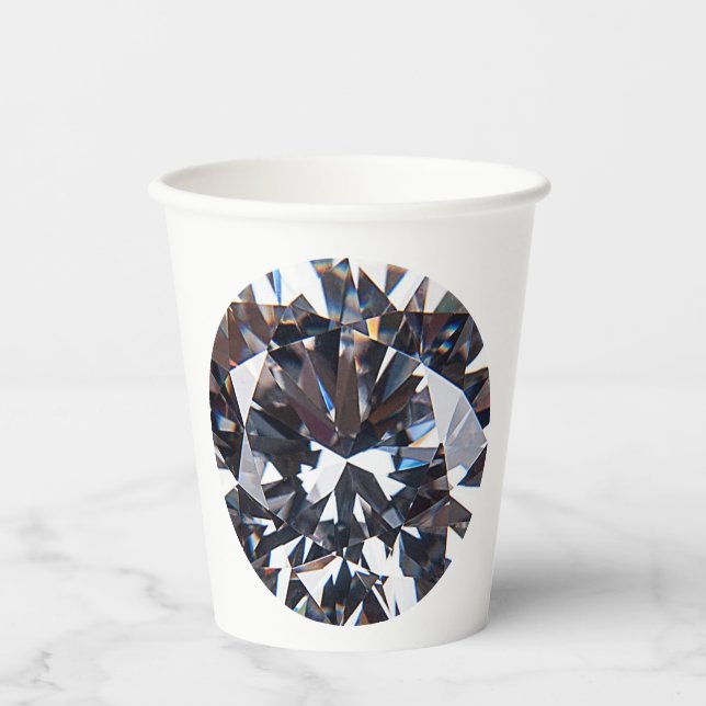 Gobelets En Papier Image élégante de la gemme de diamant (Recto)