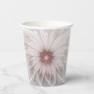 Gobelets En Papier Imaginaire Floral, Abstraite Fleur Pastel Moderne