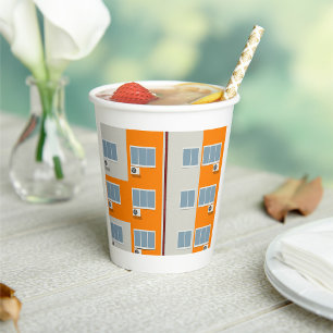 Gobelets En Papier Immeuble moderne avec climatiseurs