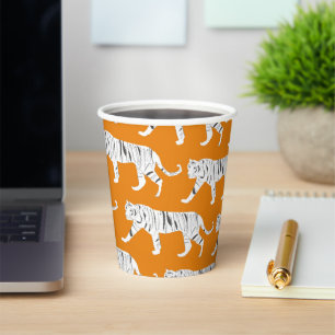 Gobelets En Papier Impression de tigre orange