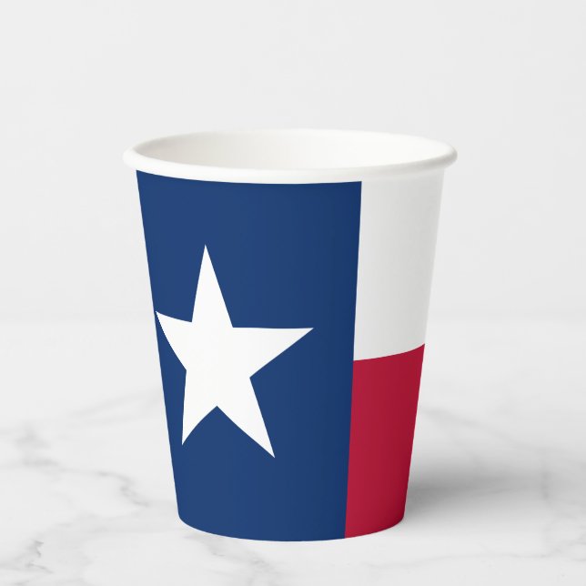 Gobelets En Papier Indicateur d'état du Texas (Recto)