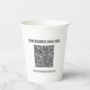 Gobelets En Papier Informations d'analyse de code QR et tasses de pap