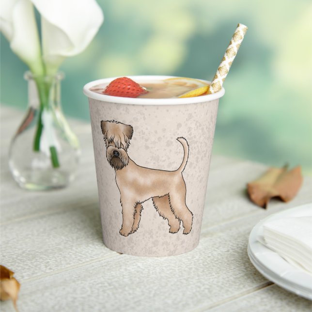 Gobelets En Papier Irlandais Doux Manipulé Terrier mignon chien beige (Insitu)