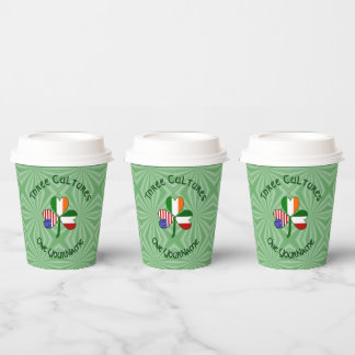 Gobelets En Papier Italian Irish American Shamrock Personalized Text
