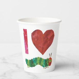Gobelets En Papier J'Aime La Caterpillar Très Affamée
