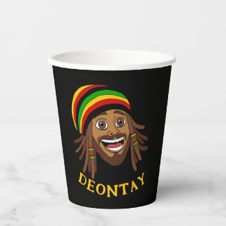 Gobelets En Papier Jamaican Cute Rasta Man Personalized