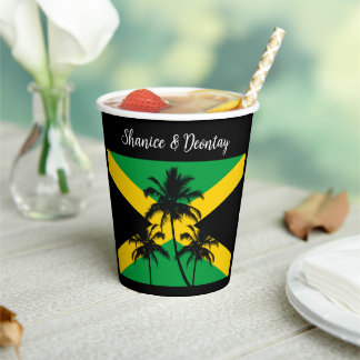 Gobelets En Papier Jamaican Flag Wedding Congratulations