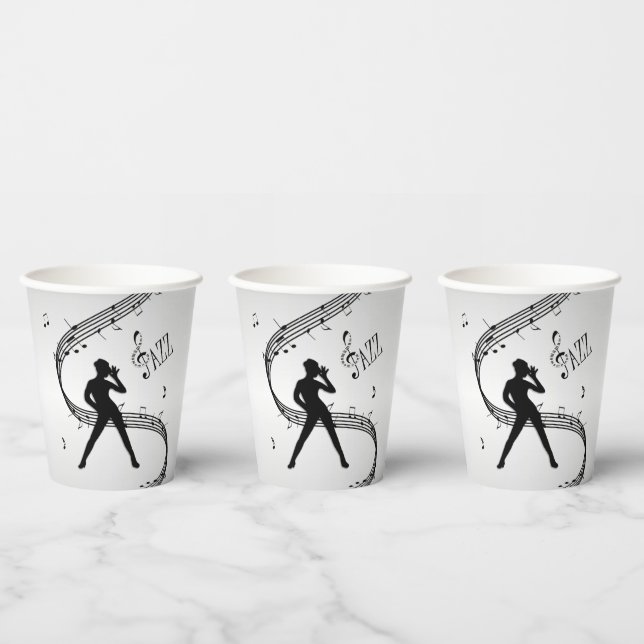 Gobelets En Papier Jazz Dance Silver Music Tasses Papier (Multi)