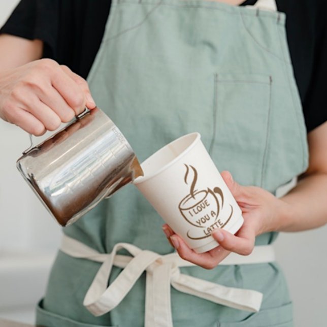 Gobelets En Papier Je t'aime un design romantique récent (Créateur téléchargé)