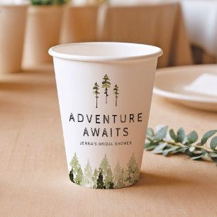 Gobelets En Papier JENNA Lavis Rustique d'Arbre de Pin pour la Fête d