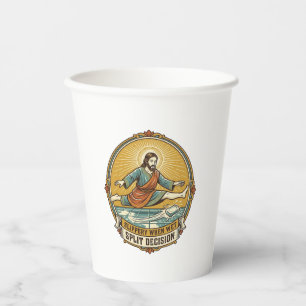 Gobelets En Papier Jésus a laissé tomber du savon mouillé en glissant