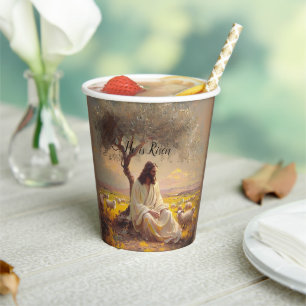 Gobelets En Papier Jésus-Christ Pâques religieuses catholiques