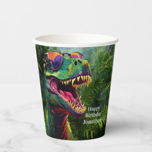 Gobelets En Papier JEUX anniversaire Dinosaur