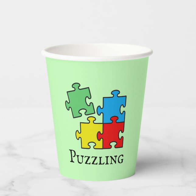 Gobelets En Papier Jigsaw Puzzle Pièces Design Paper Cup (Recto)