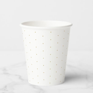 Gobelets En Papier Joli élégant or blanc pois petit motif