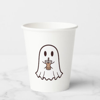 Gobelets En Papier Joli fantôme d'Halloween avec Boba