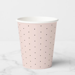 Gobelets En Papier Joli pois noir roux rose pâle