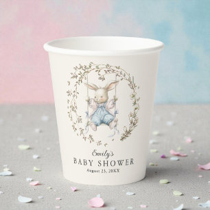 Gobelets En Papier Jolie Fête Prénatale Fille Lapin Vintage