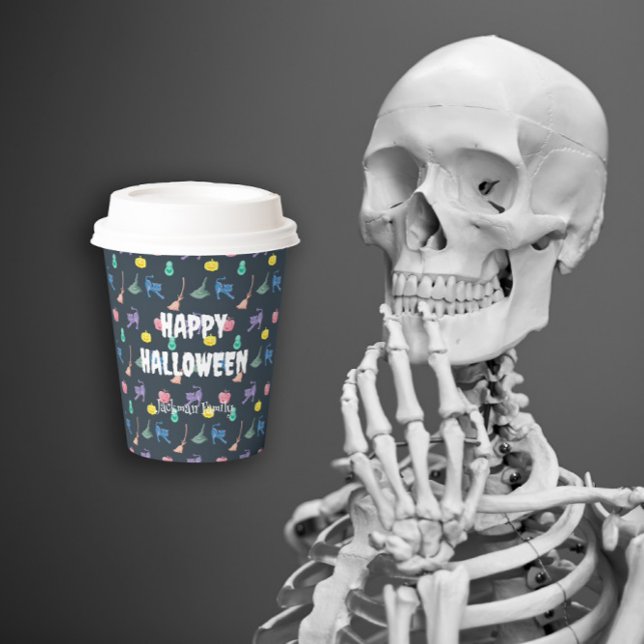 Gobelets En Papier Jolie Halloween avec petits citrouilles et fantôme (Cute Halloween with little pumpkins and ghosts Paper Cups
)