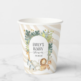 Gobelets En Papier Jolie jungle bébé menthe animal baby shower tasse 