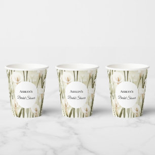 Gobelets En Papier Jolies fleurs de calla pour une baby shower
