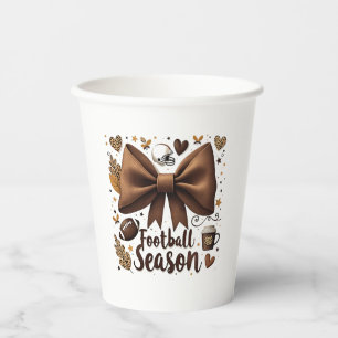 Gobelets En Papier Jour de football Bow Coquette Football Saison