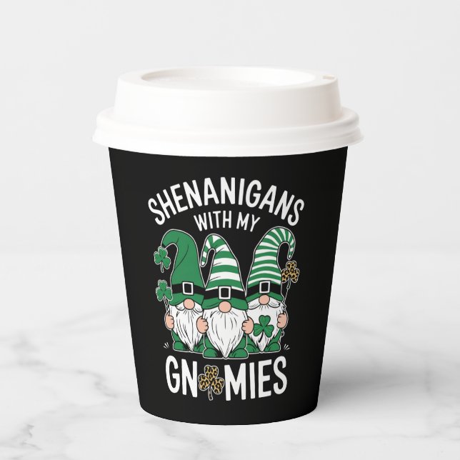 Gobelets En Papier Jour de la Saint Patrick Lucky Shamrock Leopard Gn (Recto)