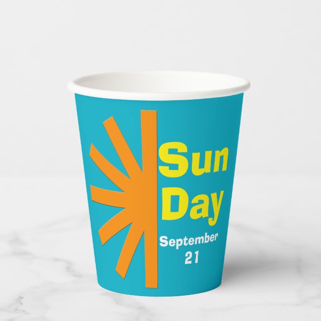 Gobelets En Papier Jour du soleil pour l'énergie solaire (Recto)