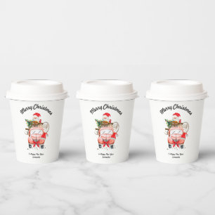 Gobelets En Papier Joyeuse année camion cadeau de père Noël joyeux No