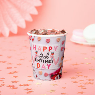 Gobelets En Papier Joyeuse fête de Galentine's Day Nourriture & Boiss