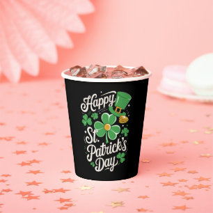 Gobelets En Papier Joyeuse Saint-Patrick Patrimoine Irlandais St Patt