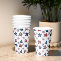 Joyeuses 4 juillet mignonnes tasses de papier Moti