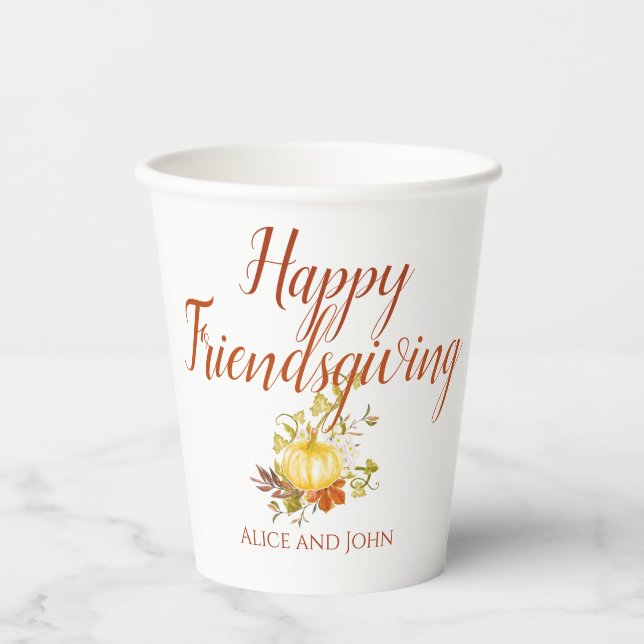Gobelets En Papier Joyeuses Coupes de papier Thanksgiving (Recto)